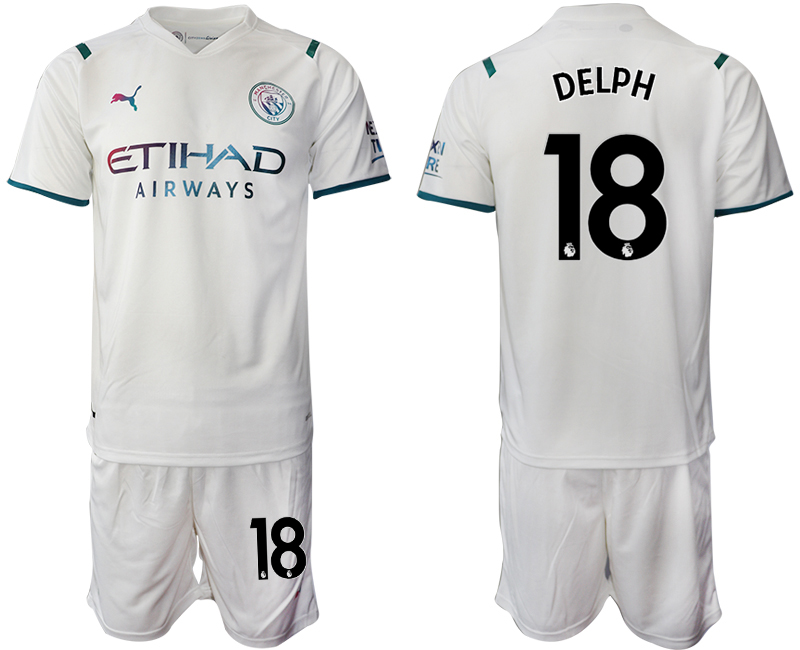 Men 2021-2022 Club Manchester City away White #18 Soccer Jersey->manchester city jersey->Soccer Club Jersey